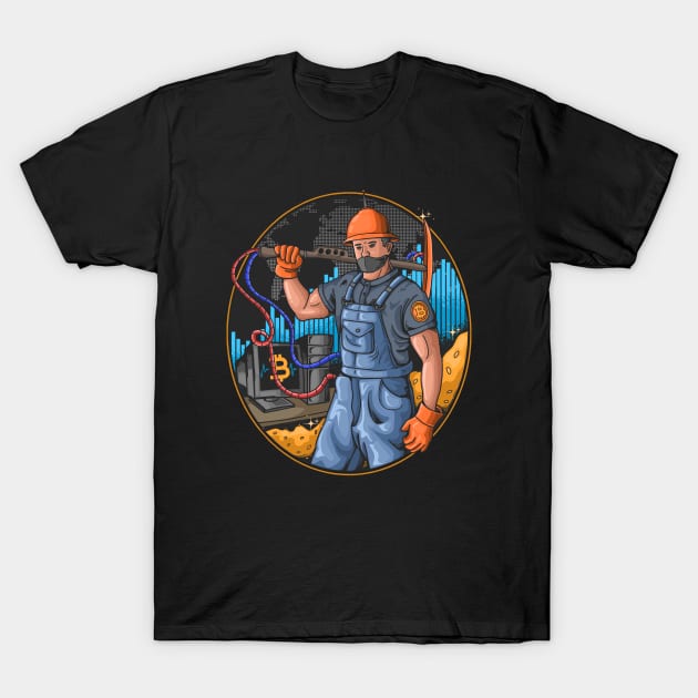 Bitcoin Miner, Crypto Miner T-Shirt by info@dopositive.co.uk